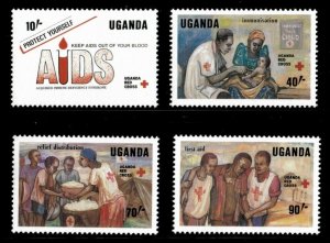 Uganda 1988 - RED CROSS - Set of 4 (Scott #622-25) - MNH