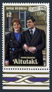 Aitutaki 397,398 sheet,MNH. Royal Wedding 1986.Prince Andrew,Sarah Ferguson.