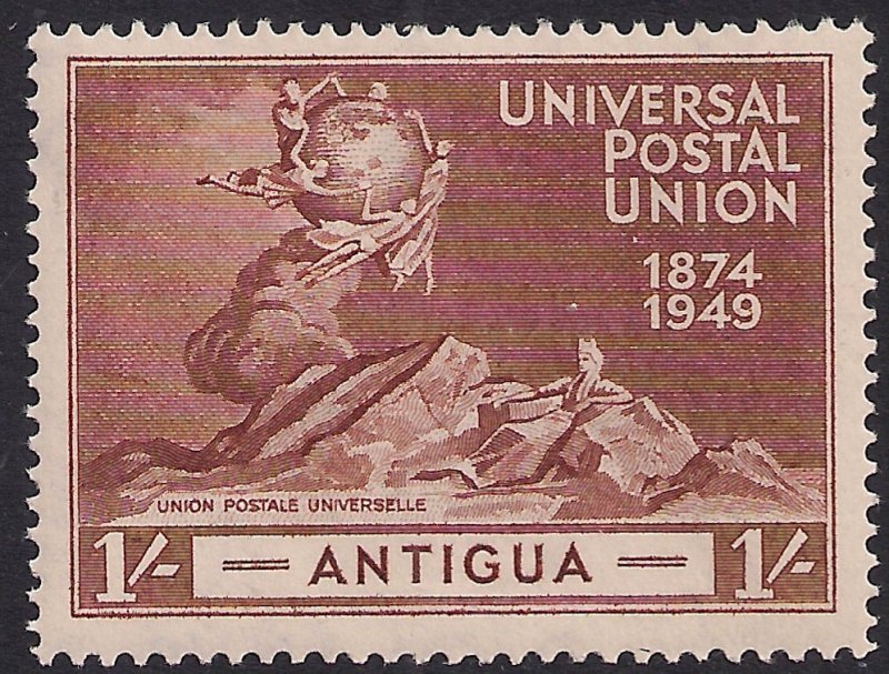 Antigua 1949 KGV1 1/-d Red Brown Universal Postal Union SG 117 Umm  ( K1142 )