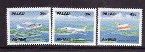 Palau-Sc#C18-20-unused NH set-Planes-1986-