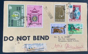 1968 Saigon Vietnam Indochina Registered Cover To Lexington VA USA Do Not Bend
