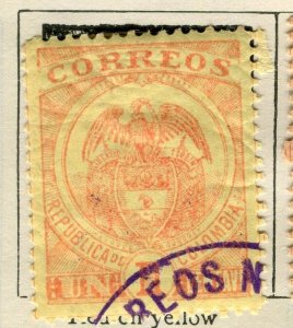 COLOMBIA;  1898 early classic issue used 1c. value