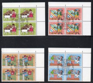 Switzerland Sc B509-512 1984 Pro Juventute Childrens Stories Blocks of 4 used