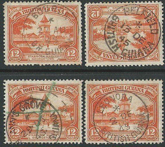 BR GUIANA 1940s pmks of BOURDA, BELFIELD, LEONORA, ANN'S GROVE.............43547