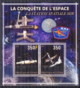 Djibouti 2013 Conquest of Space (VIII) Station MIR Sheet MNH