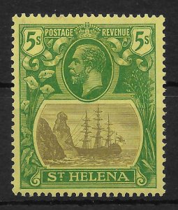 ST.HELENA SG110a 1927 5/= GREY & GREEN ON YELLOW BROKEN MAINMAST VAR MTD MINT