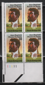 US Plate Block # 2249 Jean Baptiste Pointe Du Sable