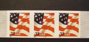 Scott 3632, 37 cent Waving Flag, PNC3 #2222A, MNH Coil Beauty