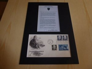 General Dwight Eisenhower WWII USA FDC Cover mounted photograph mount size A4