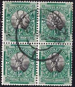 SOUTH AFRICA #23 - USED BLOCK OF 4 - 1926 - SOAF056DTS16