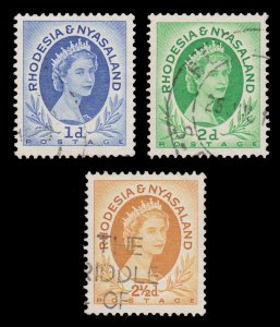 RHODESIA & NYASALAND. SCOTT 142-143B. 1954 SERIE A16 QUEEN ELIZABETH II. ITEM 1