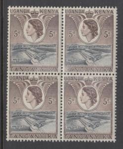 XG-Q734 BRITISH KUT - QEII, 1954 5C., Block Of 4, SG167 MNH