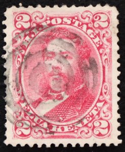 Hawaii Used Stamp #43 2c Elua Keneta, Superb Jumbo Appearing (trivial crease).