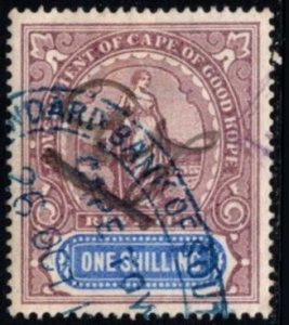 1898 Cape Of Good Hope Revenue One Shilling Allegory Used