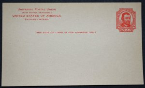 1911 US Sc. #UX25 postal card, 2 cent, mint, good condition