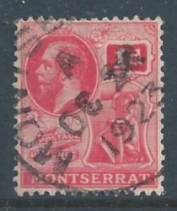 Montserrat #44a Used 1p King George V - Wmk. 3 - Carmine Red