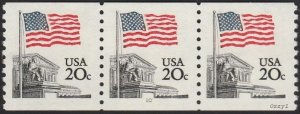 USA #1895 1981 20c Flag Over Court PNC Strip of 3 MNH- VF