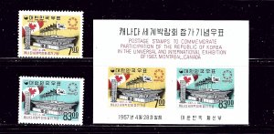 South Korea 566-67a MNH set with souvenir sheet