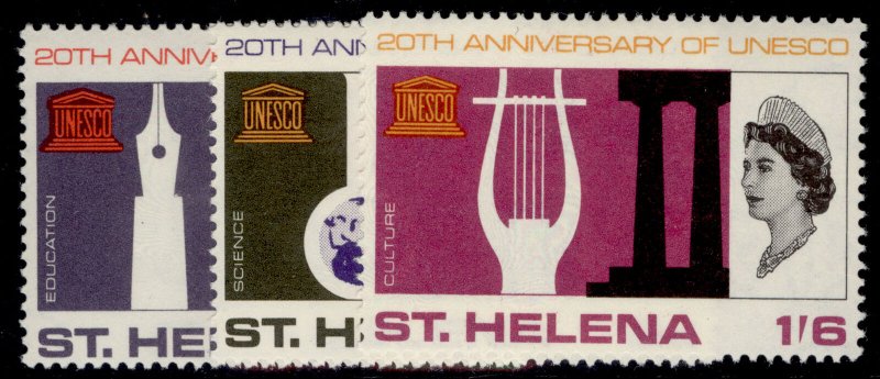 ST. HELENA QEII SG209-211,  1966 UNESCO set, M MINT.