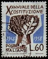 Italy SG#965 Used - 1958 60l.  - Trees, Anniversary