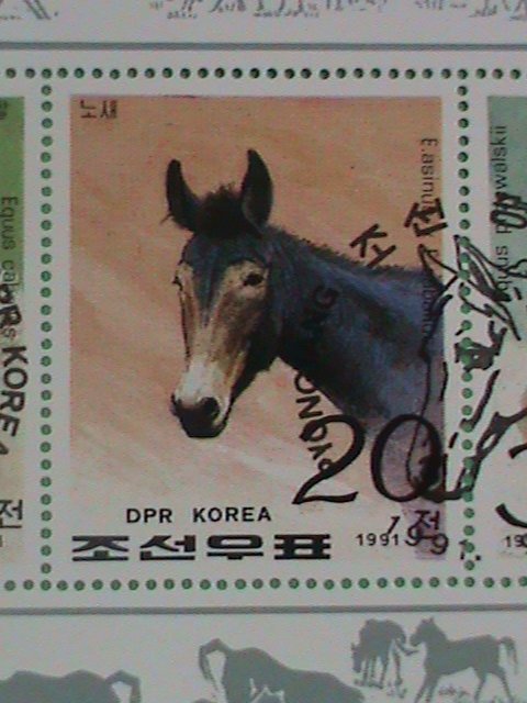 KOREA STAMP: 1991- COLORFUL LOVELY HORSES - CTO- NH S/S SHEET-   VERY RARE AND H