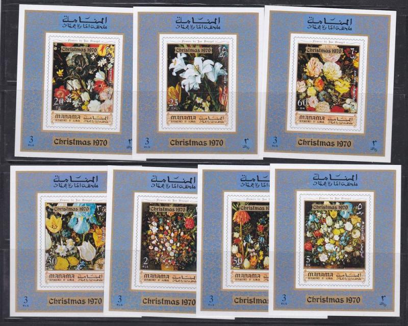 Manama Christmas Flower Paintings, Mini Sheets, NH