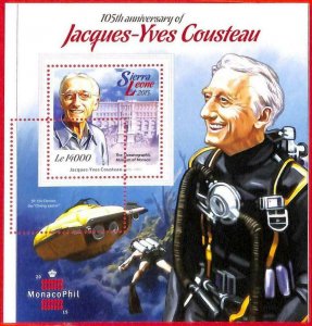 A4542 - SIERRA LEONE - ERROR MISPERF: 2015, Jacques Cousteau, Marine Life