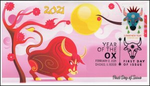 21-023, 2021,Year of the OX, First Day Cover, Pictorial Postmark, SC 5556