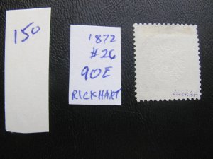 Germany 1872 USED SIGNED RICKHART MI. 26 SC 24 VF 90 EUROS (157) NICE CANCEL