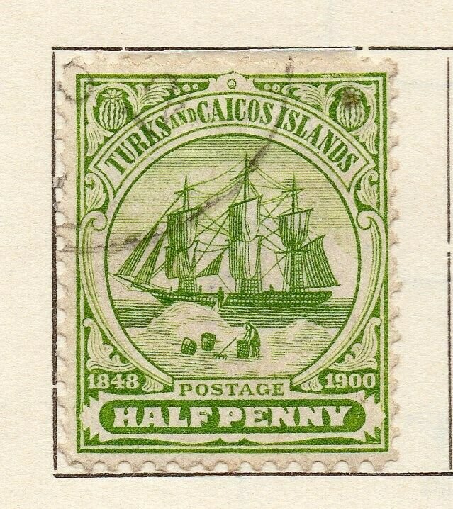 Turks Islands 1900 Early Issue Fine Used 1/2d. NW-115813