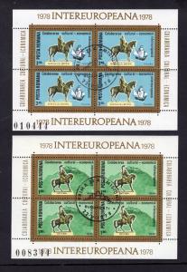 Romania #2767-2768  1978  cancelled Euopean cultural cooperation sheets of four