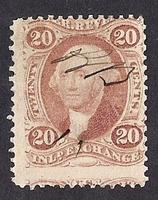 #R42C 20 cents Inland Exchange Revenue ERROR Stamp used F