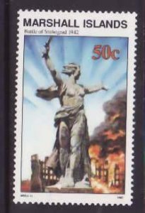 Marshall Islands-Sc#323- id9-unused NH 50c Stalingrad battle-WWII-1992-