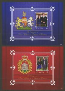 St. Kitts Sc# 797-8 MNH Royal Engagement (2x S/S)