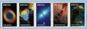 US Stamp #3384-3388a Hubble Telescope Images 33c - Strip of 5 - MNH - CV $3.25