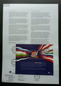 Portugal European Union 2004 Flag Nation Europe (stamp + ms on info sheet)