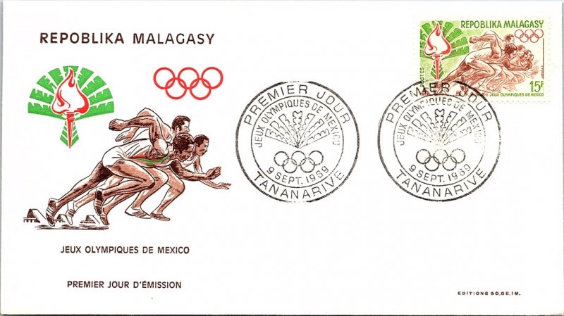 Madagascar, Worldwide First Day Cover, Olympics