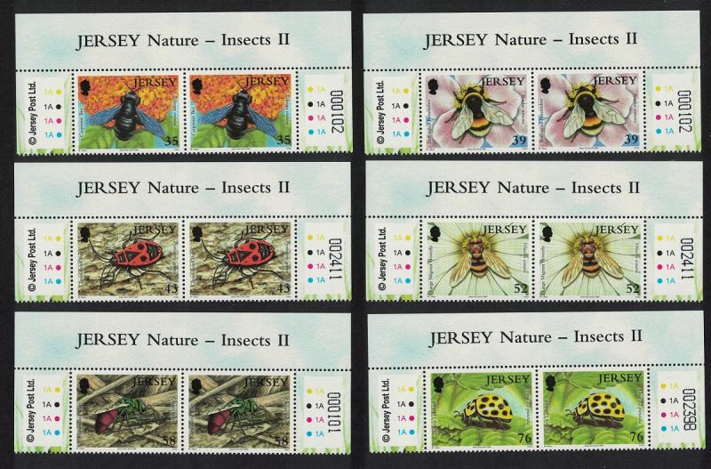 Jersey Bee Bumblebee Wasp Ladybird Insects 6v Top Pairs SG#1393-1398