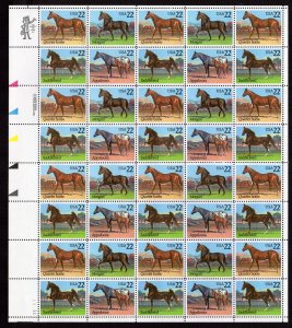 Scott #2158a (2125-28) Horses 22¢ Sheet of 40 Stamps - MNH LL