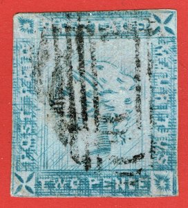 [st1502] Mauritius 1859 SG39 2d Blue Lapirot Worn Impression Pos.12 Cat£950