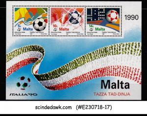 MALTA - 1990 WORLD CUP OF FOOTBALL CHAMPIONSHIP MIN/SHT MNH
