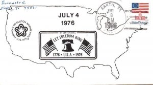 USA BICENTENNIAL TOUR SCARCE PRIVATE CACHET SIGNED BY PM EARTH, TX JULY 2 1976
