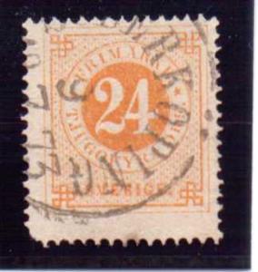 Sweden  Scott#  24  Used