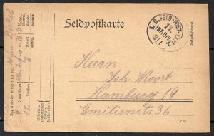 GERMANY WW1 1915 FELDPOST CARD 17th Infantry Division Western Front