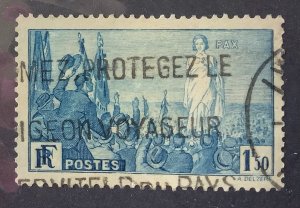 France 1936 Scott 321 used - 1.50fr,  Peace, Paix