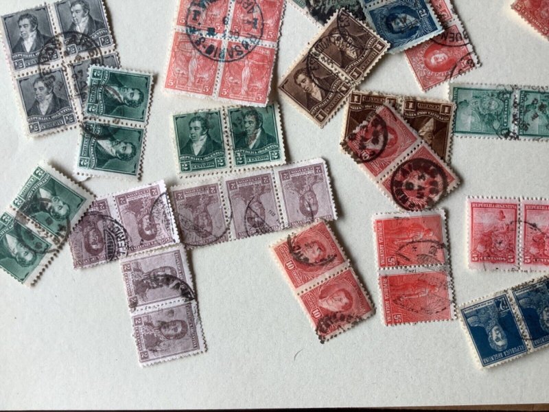 Argentina big Collection  of  old stamps  pairs and blocks Ref A2731