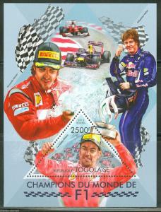 TOGO  2013 CHAMPIONS OF FORMULA I  FERNANDO ALONSO  SOUVENIR SHEET MINT NH