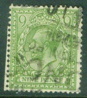 Great Britain Scott 183 KGV 9p with 1922 watermark CV$35