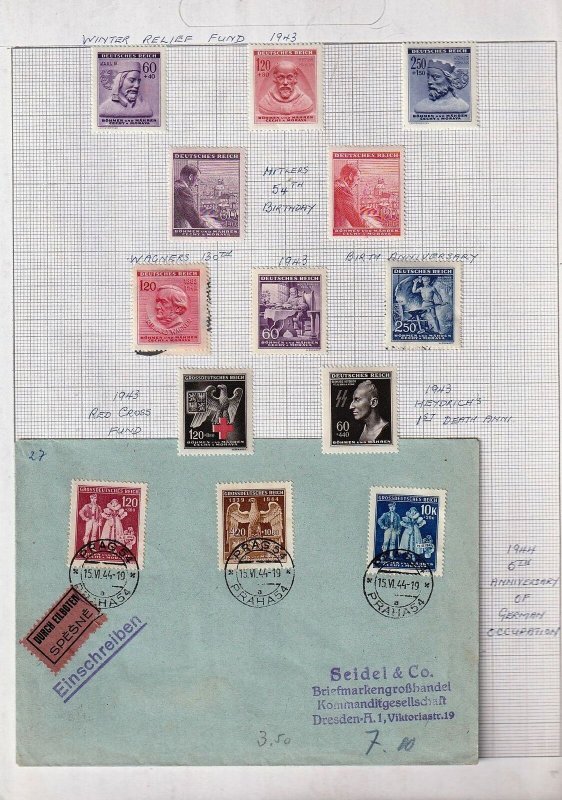 Bohemia Moravia 1939/44 M&U Collection on Pages (Apx 130 Items) (BR1539