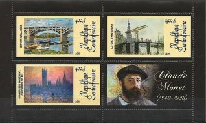 Central African Rep - 2011 - 4 s/s - Claude Monet - #1654-57 cv 19.50 Lot 28